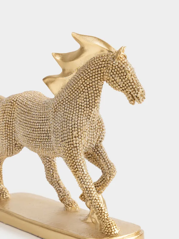 Статуэтка, 19x17 см, полирезин, золотистая, Лошадь, Horse gold, image-3