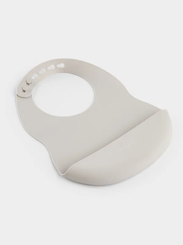 Кеудеше, балаларға арналған, 30х21см, қалтасы бар, силикон, сұр, Kiddy, image-1