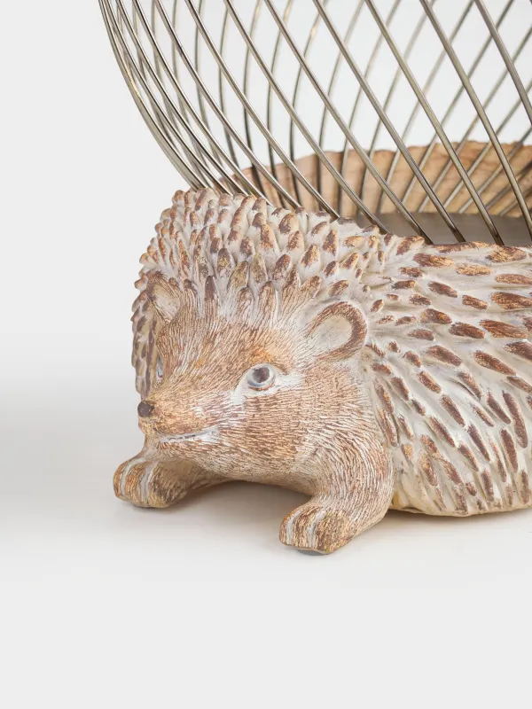 Жеміс себеті, 25х20 см, металл/полирезин, алтын сарғылт-қоңыр, Кірпі, Twist gold, image-1