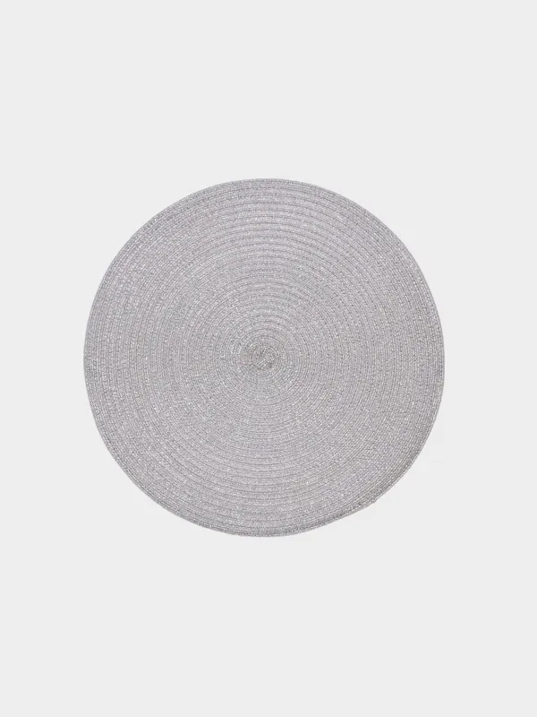 Аспап астындағы майлық, 38 см, полиэстер, дөңгелек, күміс, Rotary shine, image-0