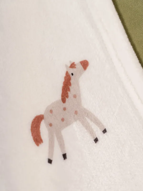 Көрпе, 90х120 см, балаларға арналған, фланель, сүт түстес, Ферма, Flannel, image-3