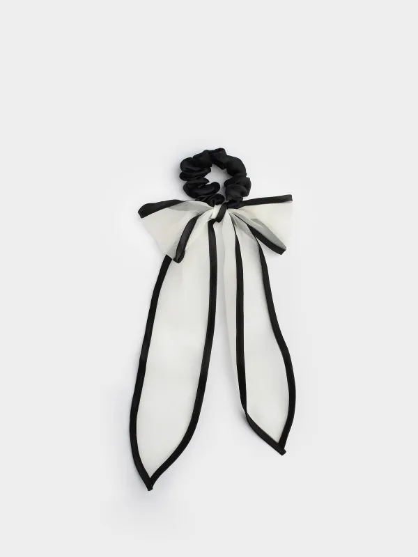 Шаш резеңкесі, 29 см, садақпен, полиэстер, сарғылт-қара, Hairstyle, image-0