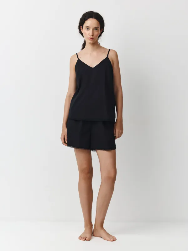 Әйелдер шорттары, үйге арналған, өлшемі S, шілтерлі, мақта, қара, Delia, image-1