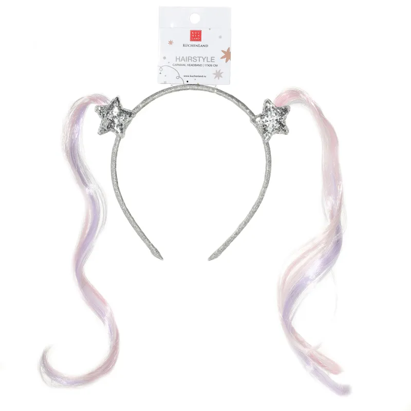 Карнавал жиегі, 17 см, балалар, полиэстер/пластик, Жұлдызды жіптер, Hairstyle