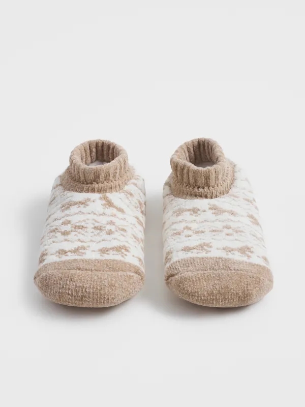 Әйелдер шұлықтары, өлшемі 36-38, үйге арналған, шенилл/шерпа, құм және сүт түстес, Жылқылар, Hot winter, image-2