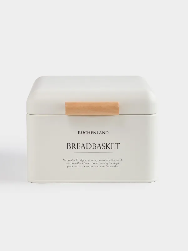 Нан қорабы, 20х20х14 см, металл/ағаш, шаршы, сүт, Breadbasket, Course, image-0