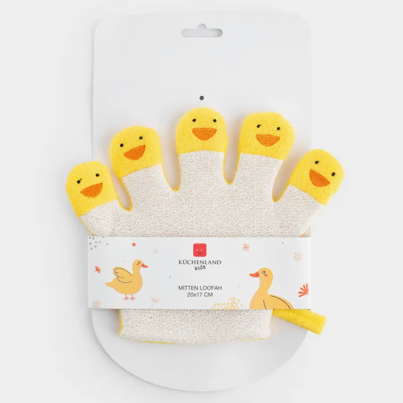 Денені жууға арналған жөке-қолғап, 20х17 см, балаларға арналған, полиэстер, сарғылт-қоңыр-сары, үйректер, Duck yellow, image-5