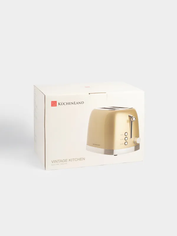 Тостер электрический, 685-815 Вт, 6 режимов, металл/пластик, золотистый, Vintage kitchen, image-5