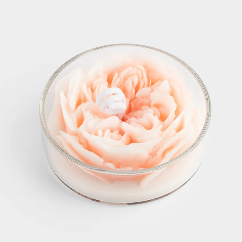 Шам, 7 см, шам ұстағышта, шыны, Гүл, Rose, image-1