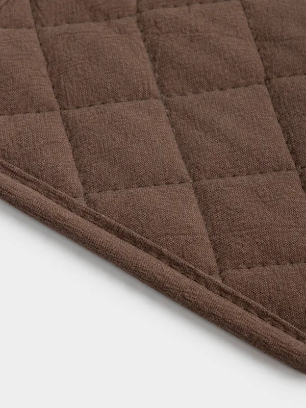 Прихватка, 20х20 см, хлопок, с рюшами, квадратная, серо-бежевая, Ruffles, image-2