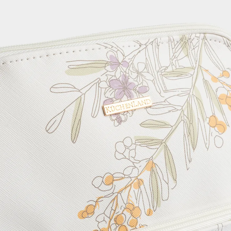 Косметичка, 24х13 см, с нижним отделением, полиуретан, белая, Мимоза, Isadora, image-5