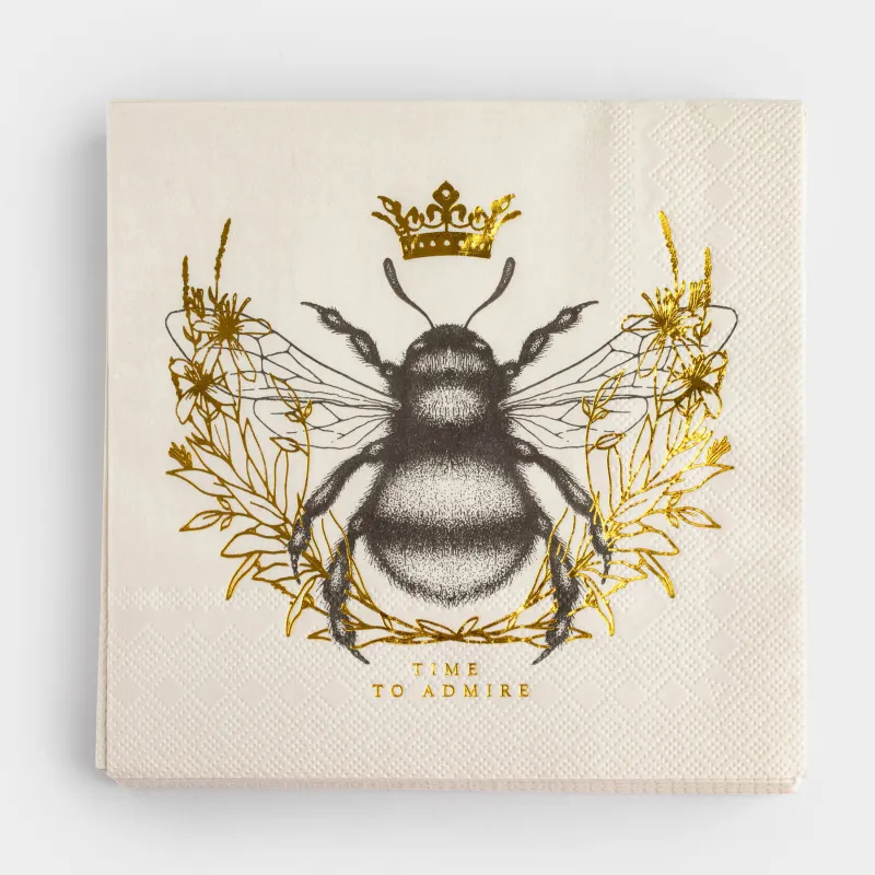 Салфетки бумажные, 33х33 см, 20 шт, квадратные, белые, Пчела, Honey, image-0