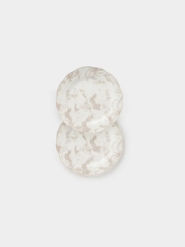 Тарелка закусочная, 19 см, 2 шт, фарфор P, бело-бежевая, Джунгли, Tropical, image-0