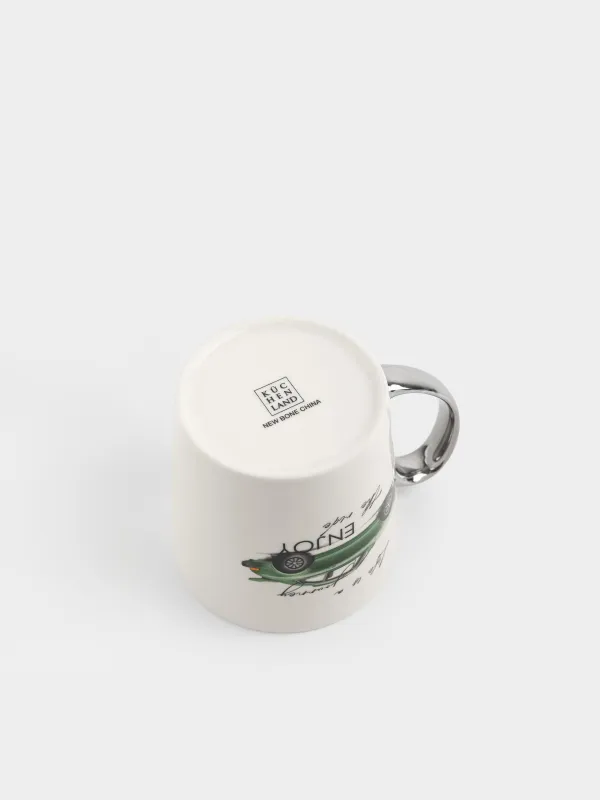 Кружка, 500 мл, фарфор N, бело-серебристая, Ретро автомобиль, Retro style, image-4