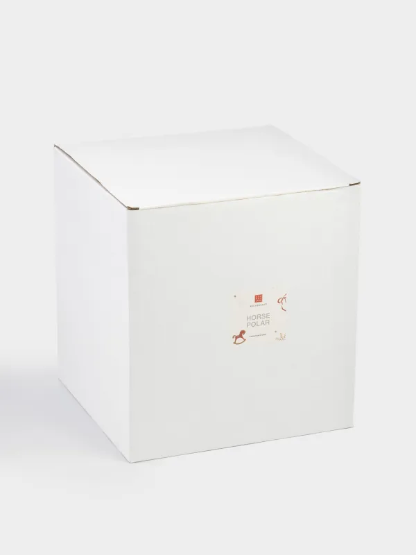 Кәмпит ыдысы, 21х19 см, тұтқасы бар, керамика, ақ, інжу-маржан, Ішінде жылқы, Horse polar, image-4