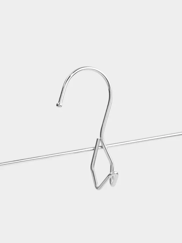 Вешалка для брюк/юбок, 33 см, 3 шт, с зажимами, металл с покрытием, серая, Colorful house, image-4