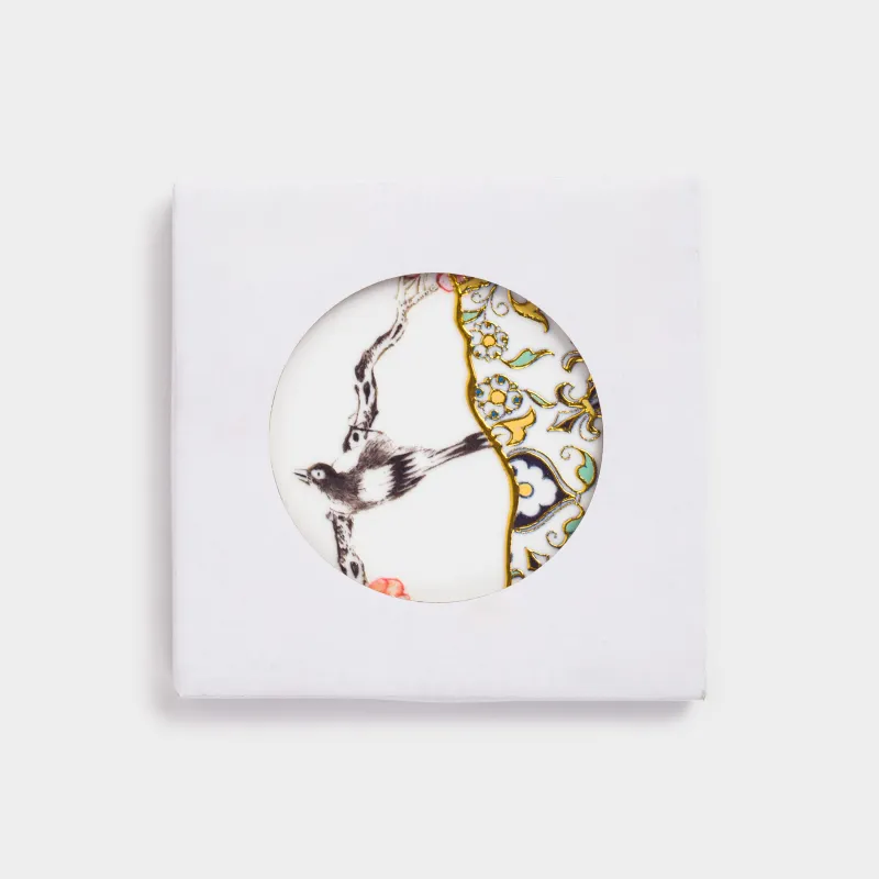 Подставка под кружку, 11 см, круглая, керамика/пробка, белая, Кинцуги, Revival, image-3