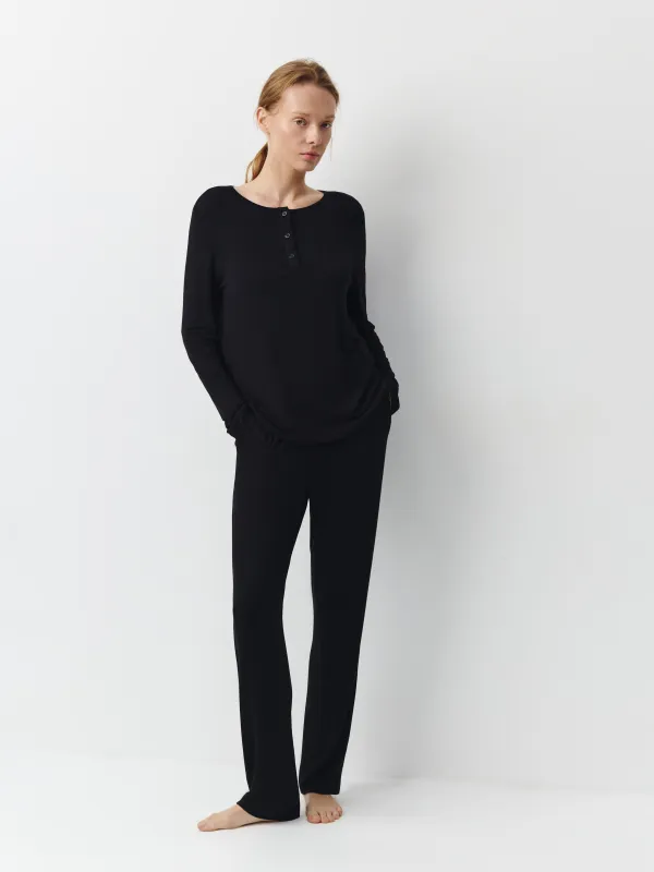 Әйелдерге арналған лонгслив, үйге арналған, өлшемі S, вискоза/спандекс, сұр-қоңыр, Kelsey, image-1