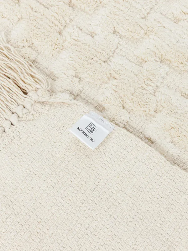 Кілем, 80х150 см, шашағы бар, мақта, құм, Textured, image-2