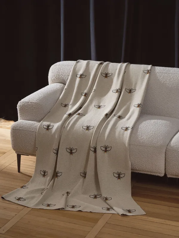 Көрпе, 130х170 см, мақта, бежевый, аралар, Honey, image-1