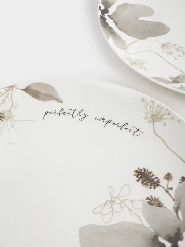 Тарелка обеденная, 27 см, фарфор N, Серые цветы, Watercolor, image-2