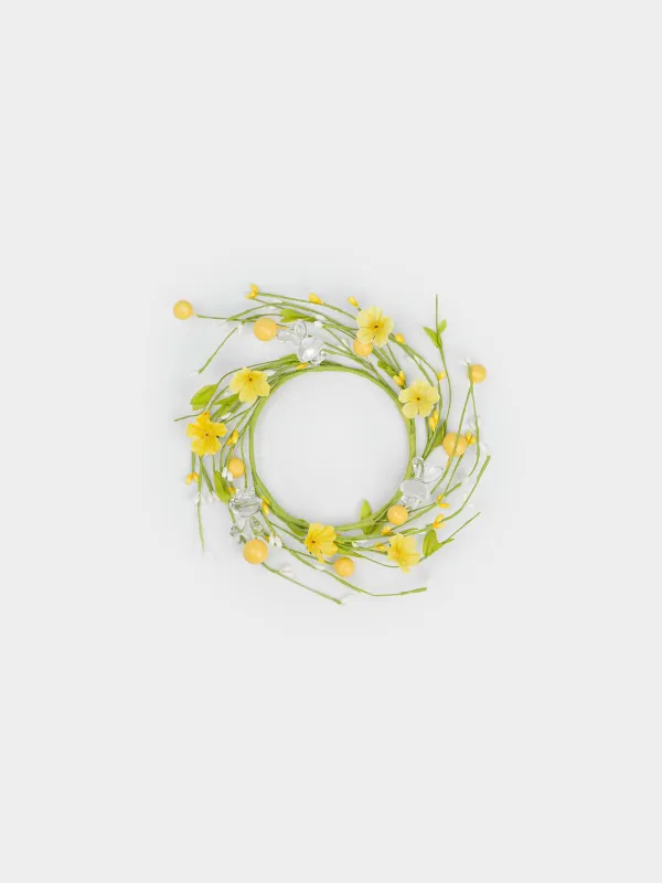 Венок для свечи, 10/20 см, пенопласт/пластик, Кролики и цветочки, Flora Easter decor, image-0