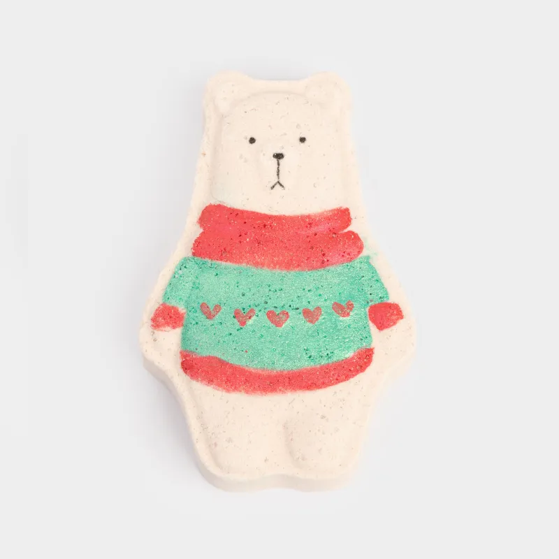 Ваннаға арналған бомба, 100 гр, ақ және сары, Хош иіс, Свитер киген аю, Bear