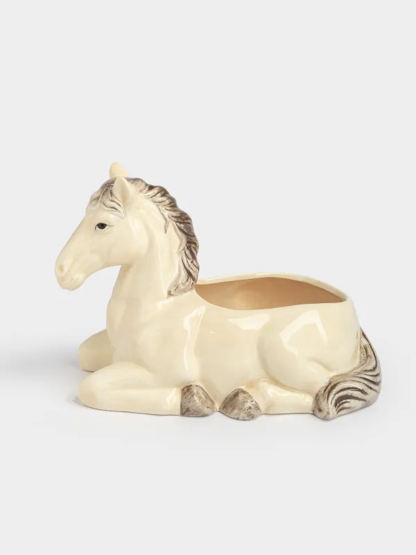 Кәмпит ыдысы, 26х17 см, керамика, қоңыр, Жылқы, Natural horse, image-0