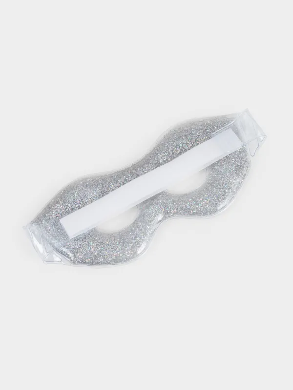 Маска для лица косметическая, 23 см, многоразовая, гелевая, с блестками, Beauty salon, image-3