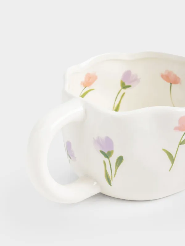 Саптыаяқ, 620 мл, керамика, сүт түстес, гүлдер, El flora, image-3