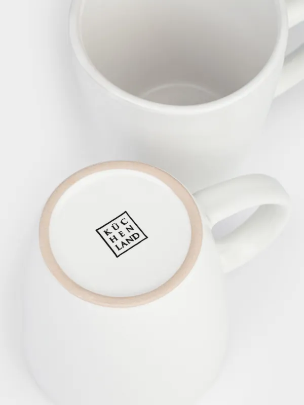 Кружка, 440 мл, 2 шт, керамика K, молочная, в крапинку, Светлые точки, Devli, image-4