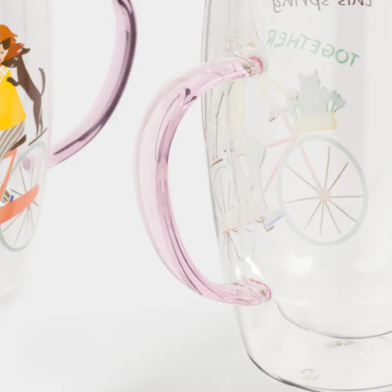 Саптыаяқ, 440 мл, 2 дана, шыны Б, қызғылт, Spring together, Air decor, image-3