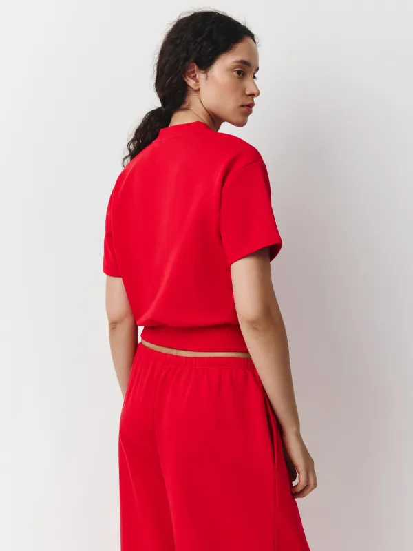 Әйелдер жейдесі, өлшемі M, қысқа жеңді, сыдырмалы, мақта К, қызыл, Alisha, image-3