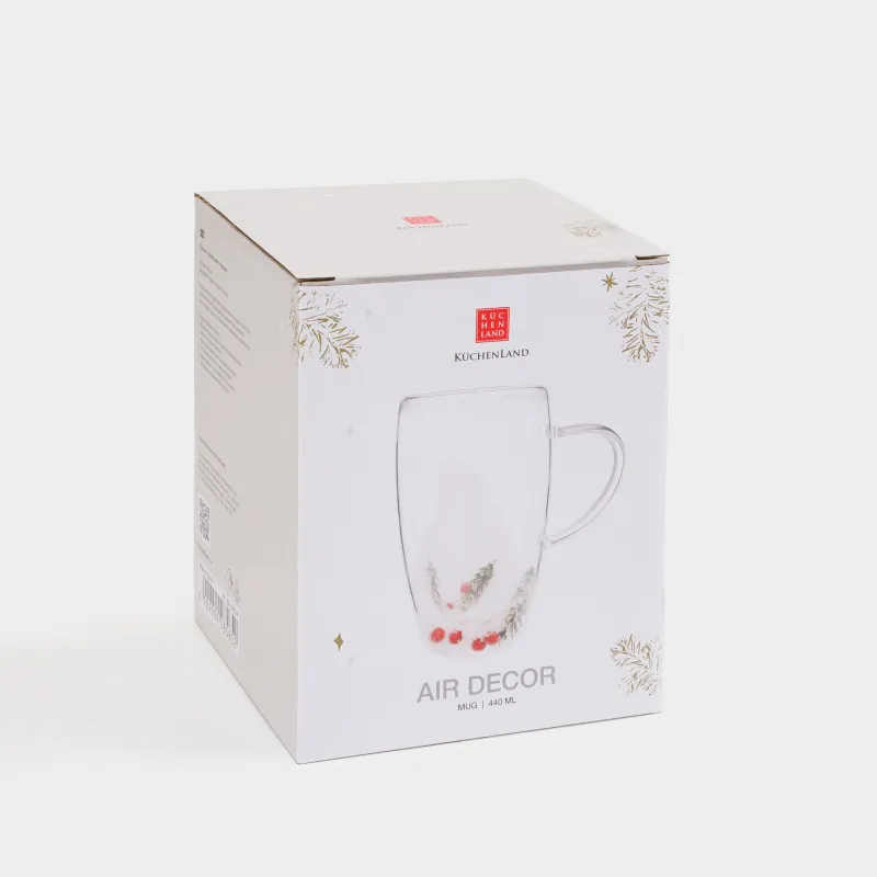 Саптыаяқ, 440 мл, шыны Б, ішінде шырша бұтақтары мен жидектері бар, Air decor, image-3