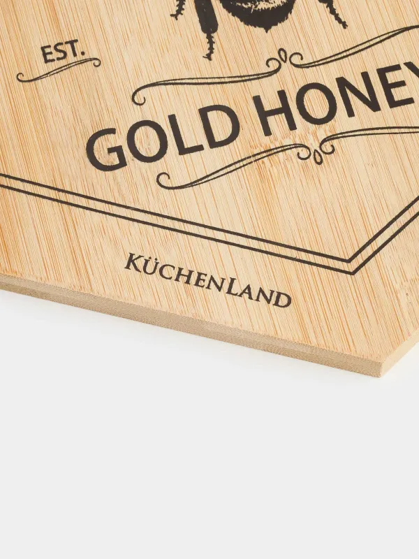 Кесу тақтасы, 25х22 см, бамбук, алтыбұрышты, Ара, Honey, image-1