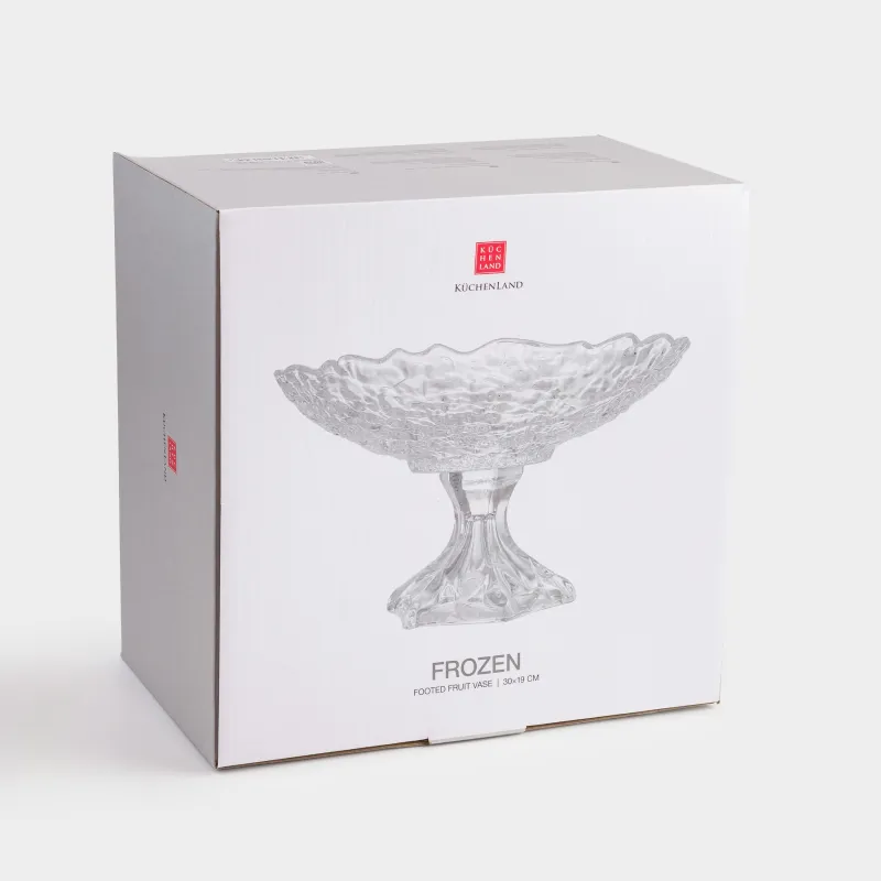 Жеміс вазасы, 30х19 см, аяқты, шыны Р, Frozen, image-4