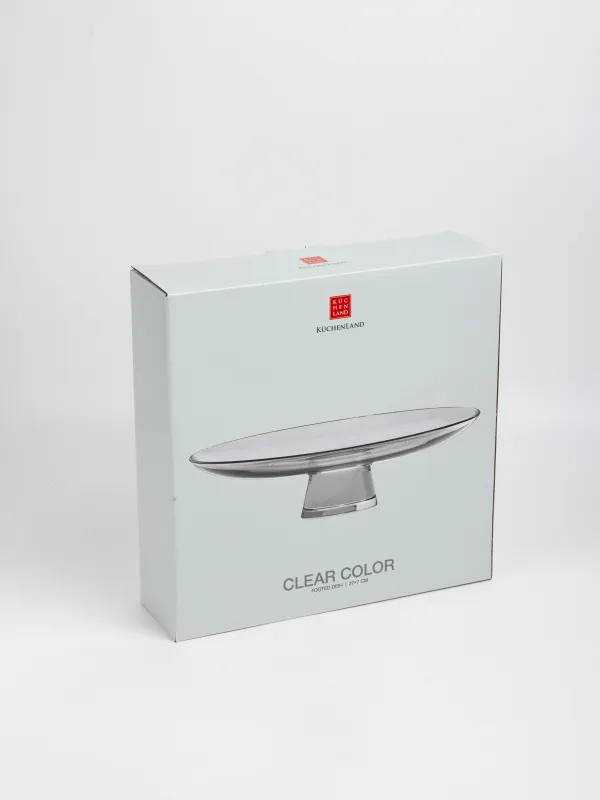 Аяқты ыдыс, 27х7 см, шыны, қызыл, Clear color, image-5