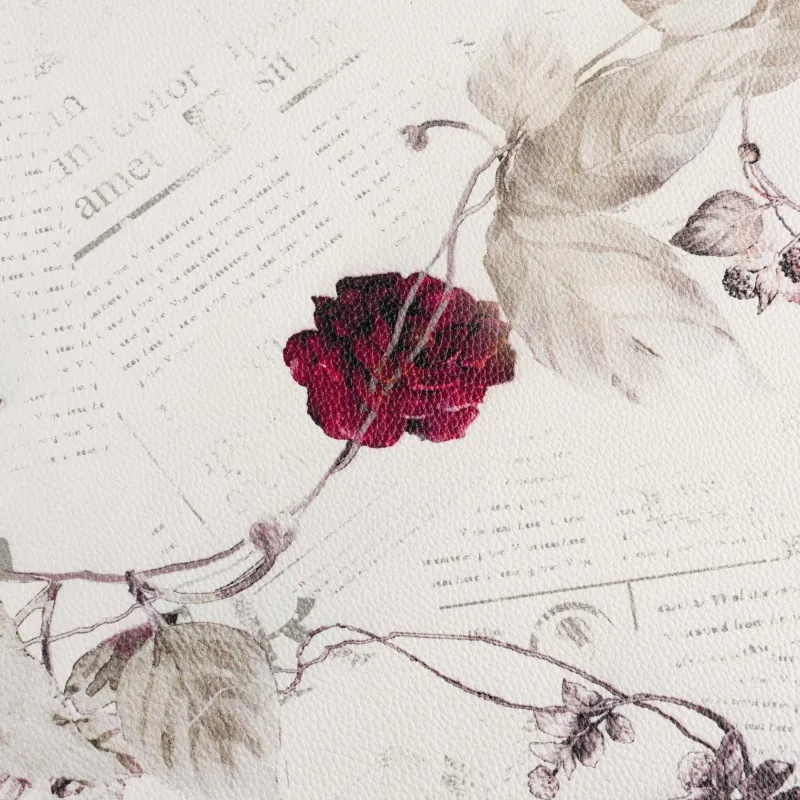 Салфетка под приборы, 33x45 см, ПВХ, фигурная, молочная, Ветвь розы, Rock print, image-4