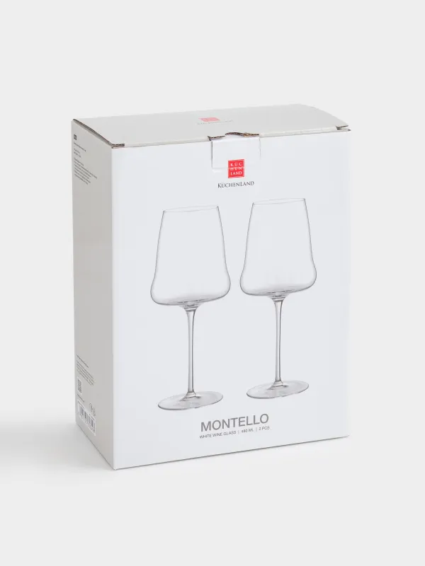 Бокал для белого вина, 480 мл, 2 шт, кристальное стекло, Montello, image-5
