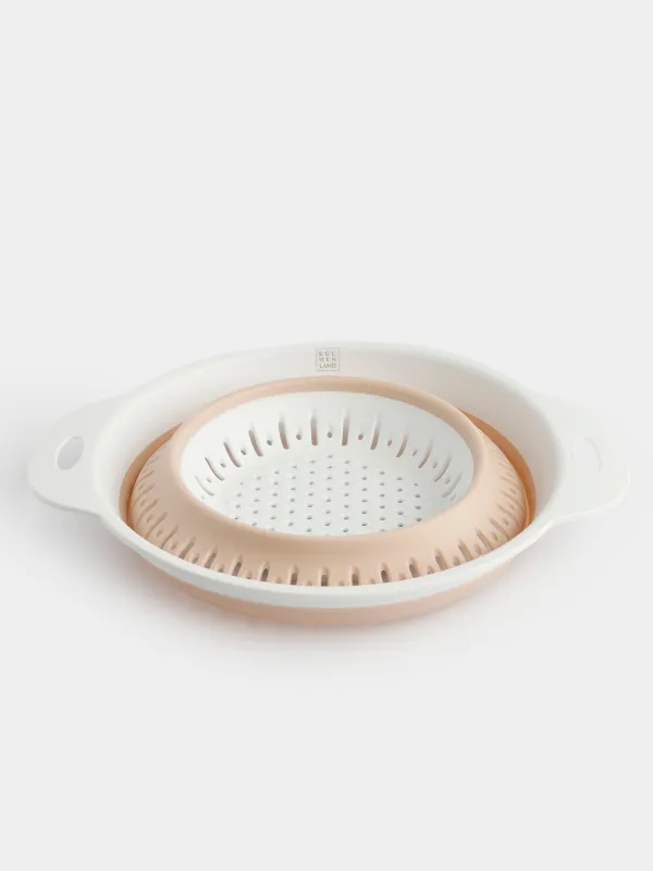 Дуршлаг, 20 см, складной, пластик/резина, круглый, бежевый, Foldaway, image-5
