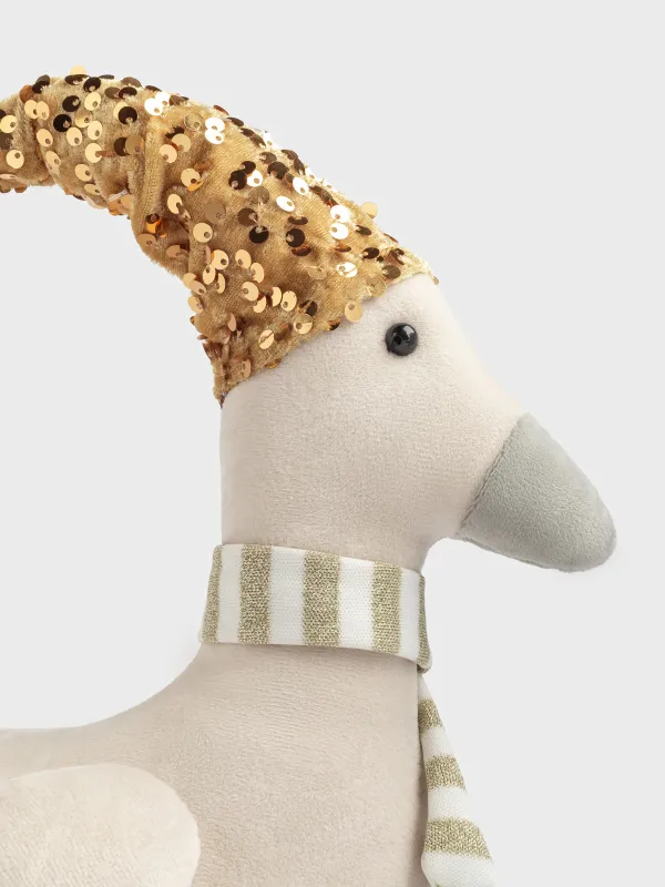 Ойыншық, 35 см, жұмсақ, полиэстер, сарғылт-қоңыр-алтын, Қалпақ киген қаз, Goose, image-4