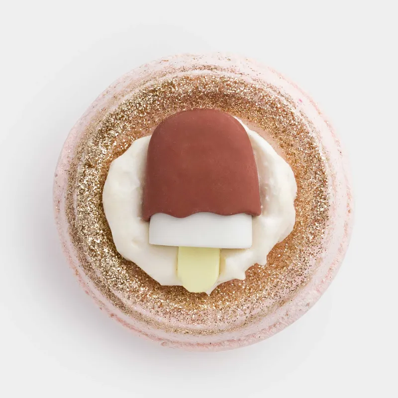 Ваннаға арналған бомба, 130 гр, ойыншығы бар, қоңыр, Кокос жаңғағы мен шоколад, Эскимо, Food spa