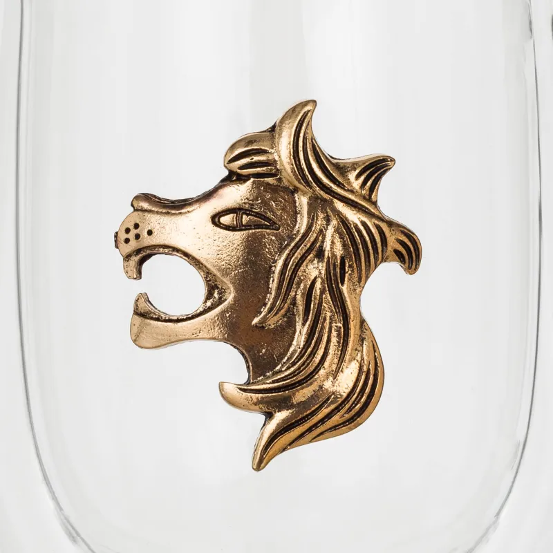 Кружка, 350 мл, стекло Б/металл, золотистая, Лев, Air-zodiac, image-5