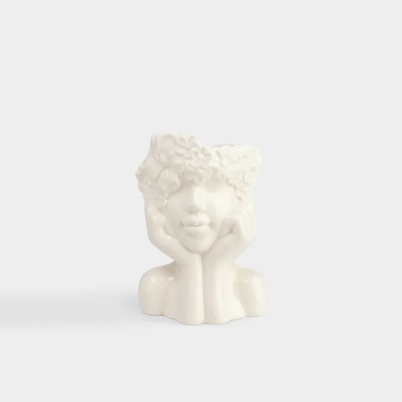 Ваза для цветов, 17 см, декоративная, Лицо в цветах, Face flowers