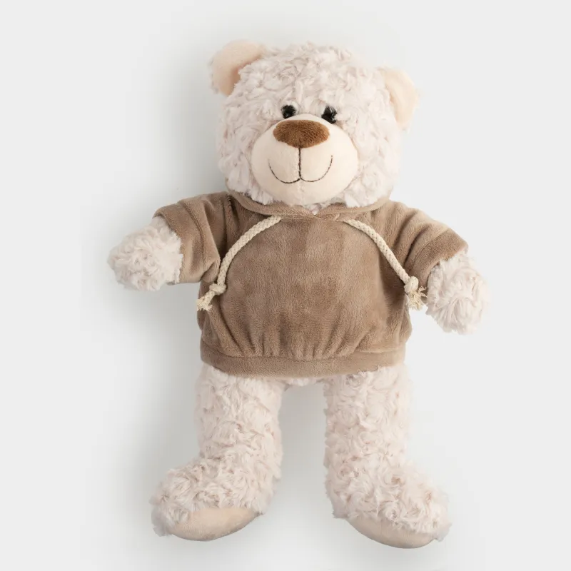Игрушка, 35 см, мягкая, полиэстер, молочная, Медведь в худи, Bear, image-0