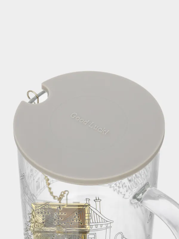 Саптыаяқ, 420 мл, қайнатуға арналған сүзгісі бар, қақпағы бар, шыны Б/болат, Үйлер, Case decor, image-4