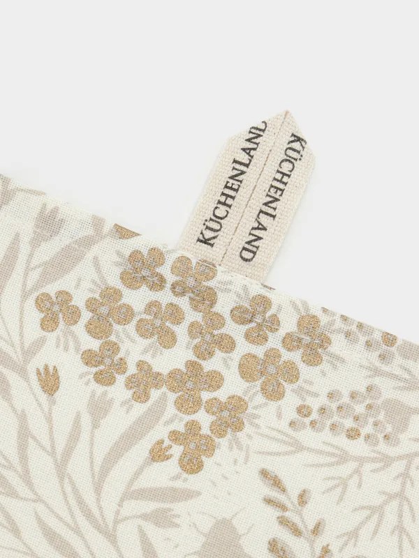 Полотенце кухонное, 40х60 см, хлопок, бежевое, Цветы и жуки, Meadow, image-4