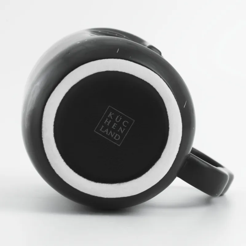 Кружка, 580 мл, керамика, черная, в крапинку, Лицо, Face speckled, image-4