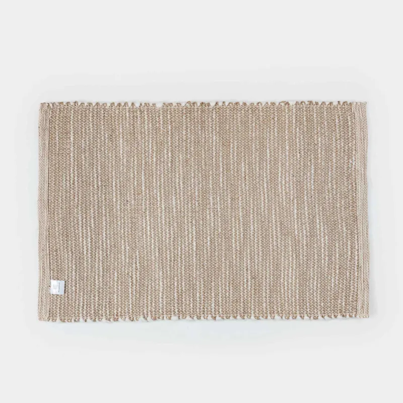 Коврик, 50х80 см, полиэстер/джут/хлопок, бежево-молочный, Vincent, image-1