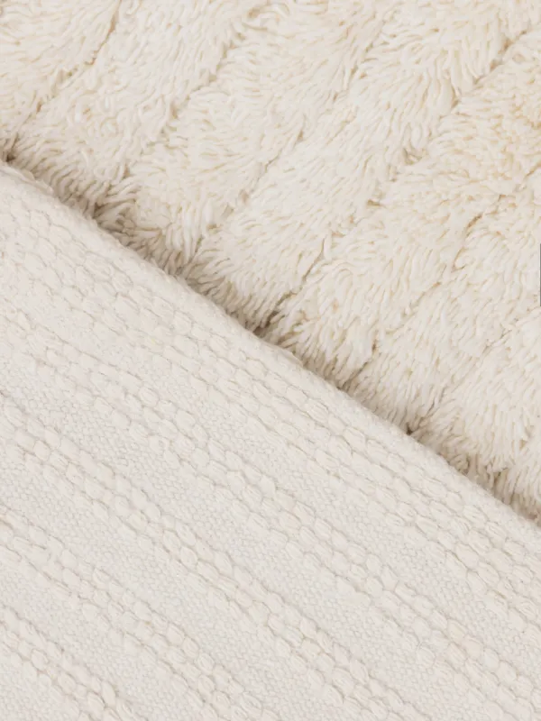 Коврик, 50x80 см, противоскользящий, хлопок, молочный, Объемные полосы, Stripe, image-3